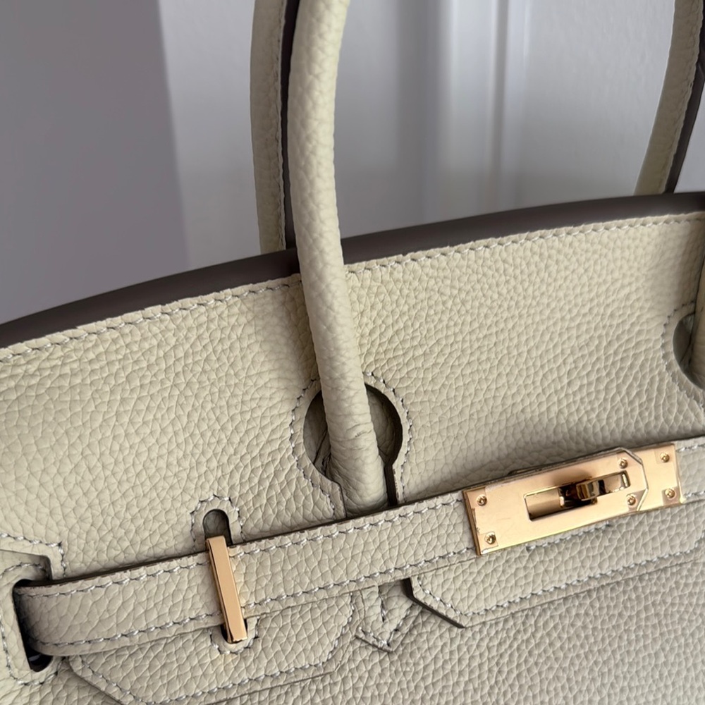 30CM Classic Togo Top Handle Satchel Bag - Vanilla Cream - Picture 9 of 12